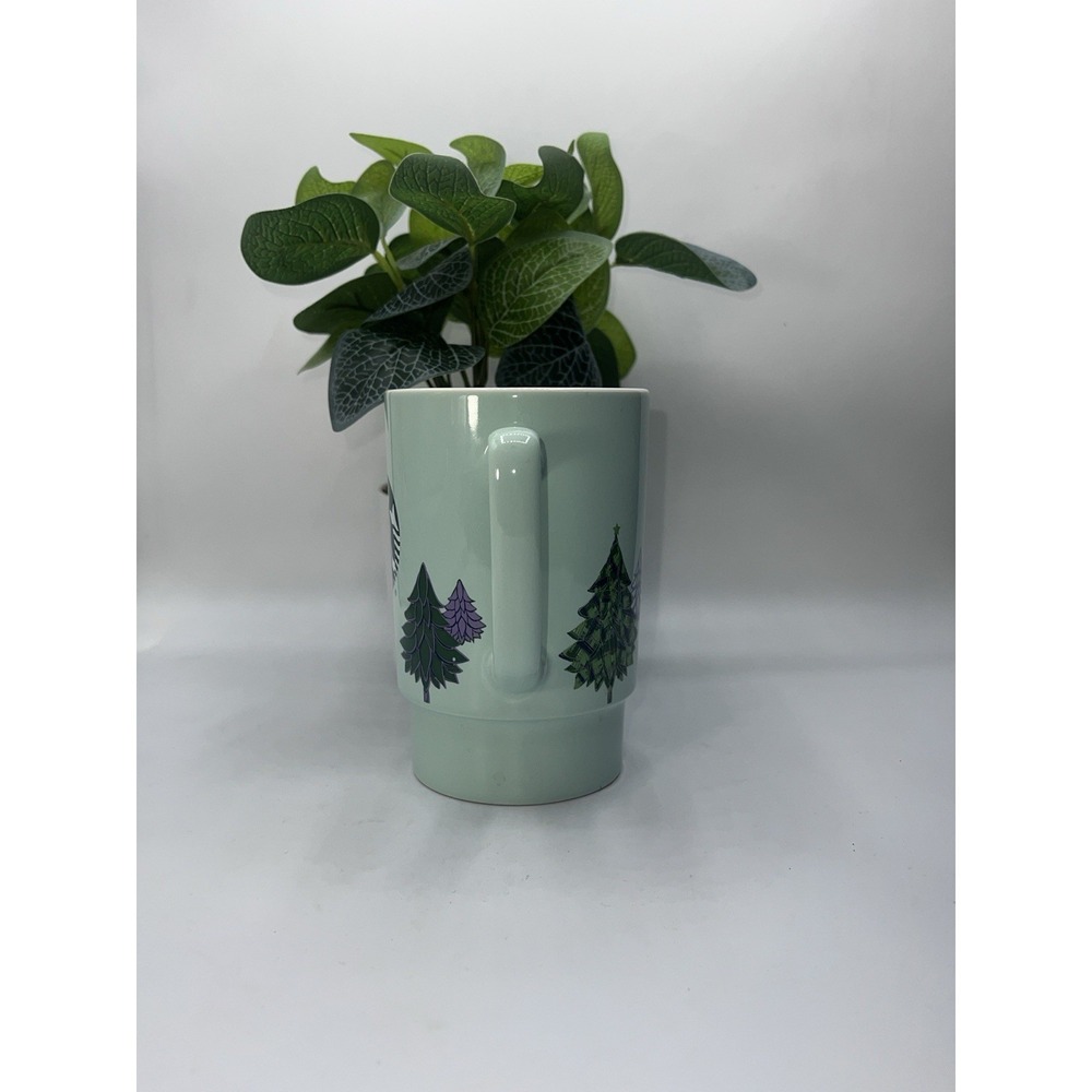 Starbucks 2020 Holiday Christmas Ceramic Coffee Mug Tall 20ozGreen Purple Trees - Picture 4 of 8